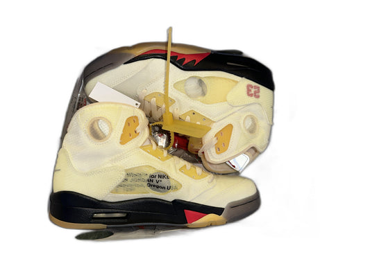 New Air Jordan Off White 5 Sail Size 12 Mens DH8565100