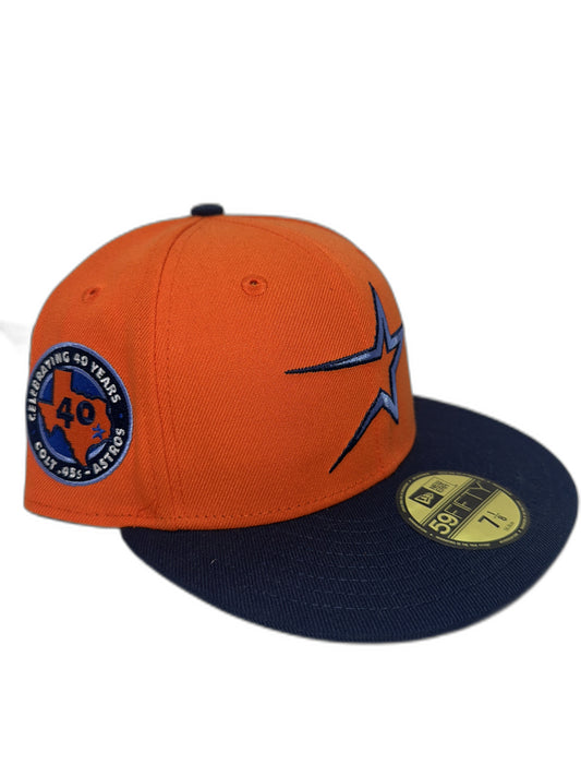 New Hat Club Orange Crush Astros Size 7 1/4