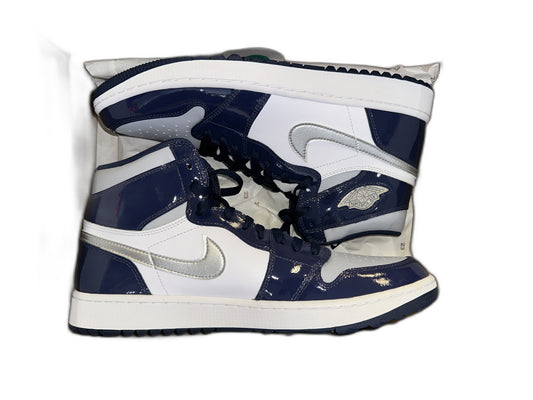 New Air Jordan 1 Golf Patent Midnight Navy Size 12.5 Mens DQ0660100