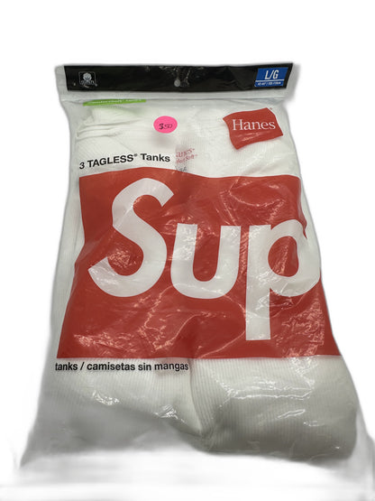 New Supreme Hanes White Tank Tops Size L Mens