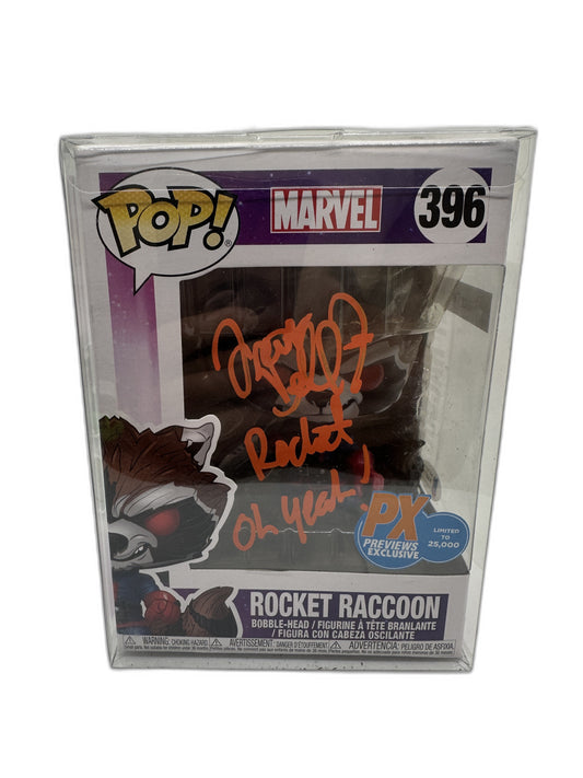 New Funko Pop Rocket Raccoon Autographed Trevor Devall #396