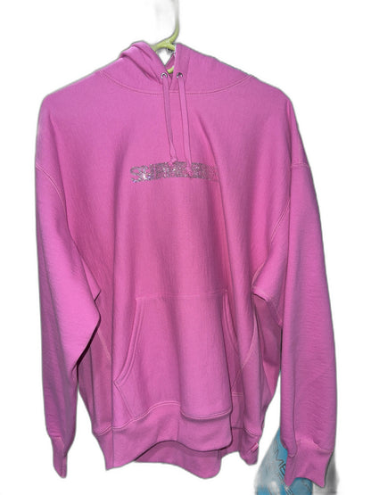 New Supreme Swarovski® Motion Logo Hooded Sweatshirt Size L Mens