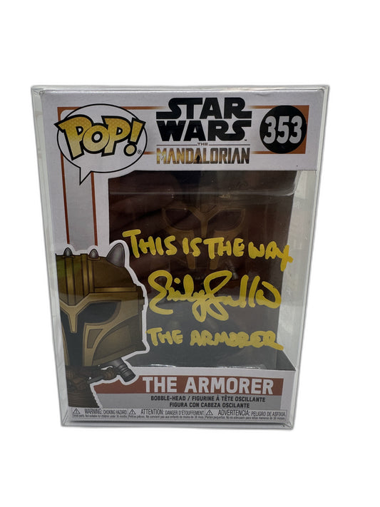 New Funko Pop The Armorer Autographed Emily Swallow #353