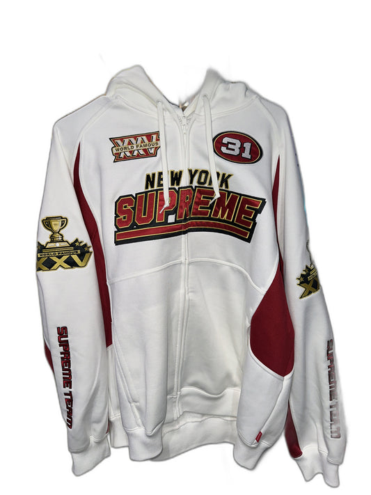 New Supreme Football Zip Up Hooded Sweatshirt (Fw25) Size L Mens