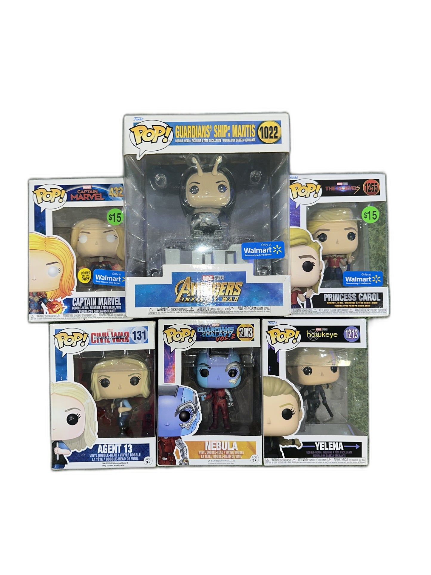 New Lot Of 6 Funko Pop Marvel Women #432 #1022 #1255 #131 #203 #1213