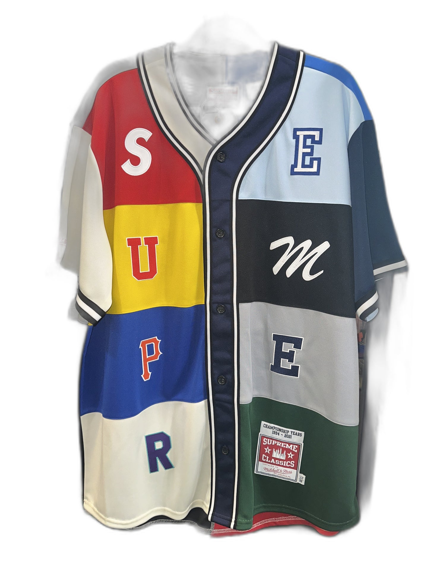 New Supreme Mitchell & Ness Patchwork Baseball Jersey Size Xl Mens