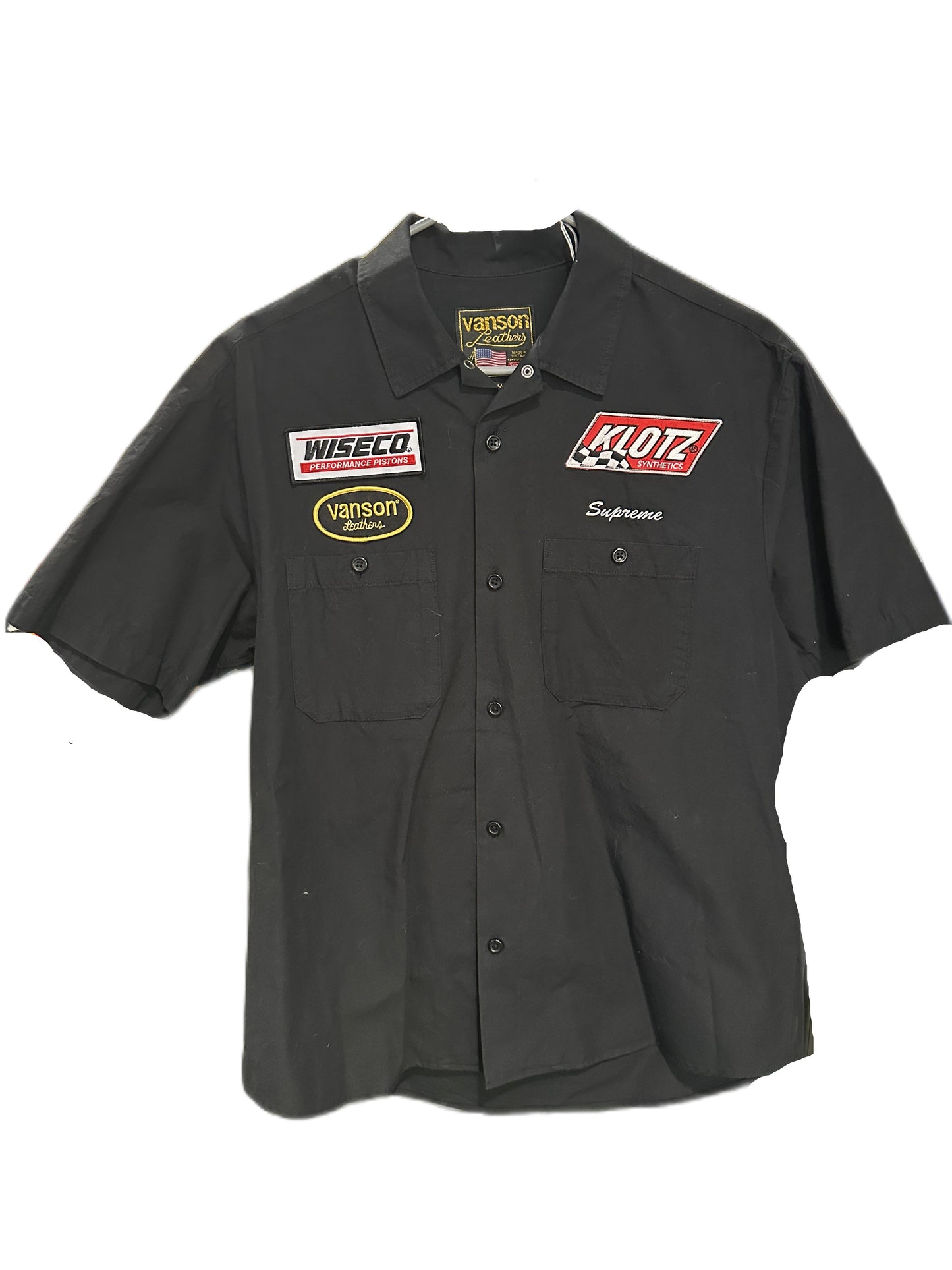 New Supreme Vanson Leathers® S/S Work Shirt Black Size M Mens