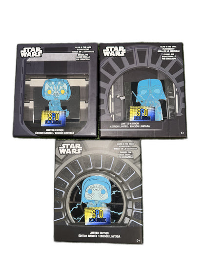 Star Wars Funko Pop Limited Edition 1/600 Spo Enamel Pins Bundle