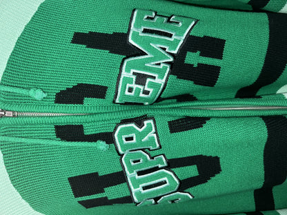Supreme Green Usa Knitted Hoodie Size L Mens
