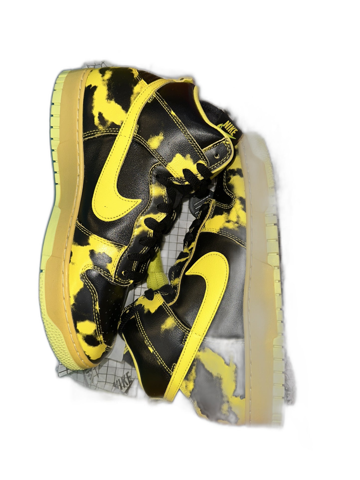 New Nike Dunk High Yellow Acid Wash Size 11 Mens DD9504001