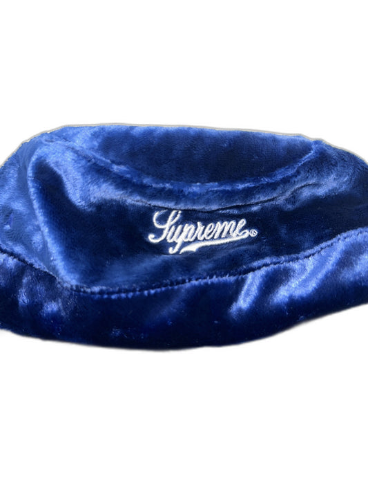 New Supreme Blue Crushed Velvet Crusher Size S/M