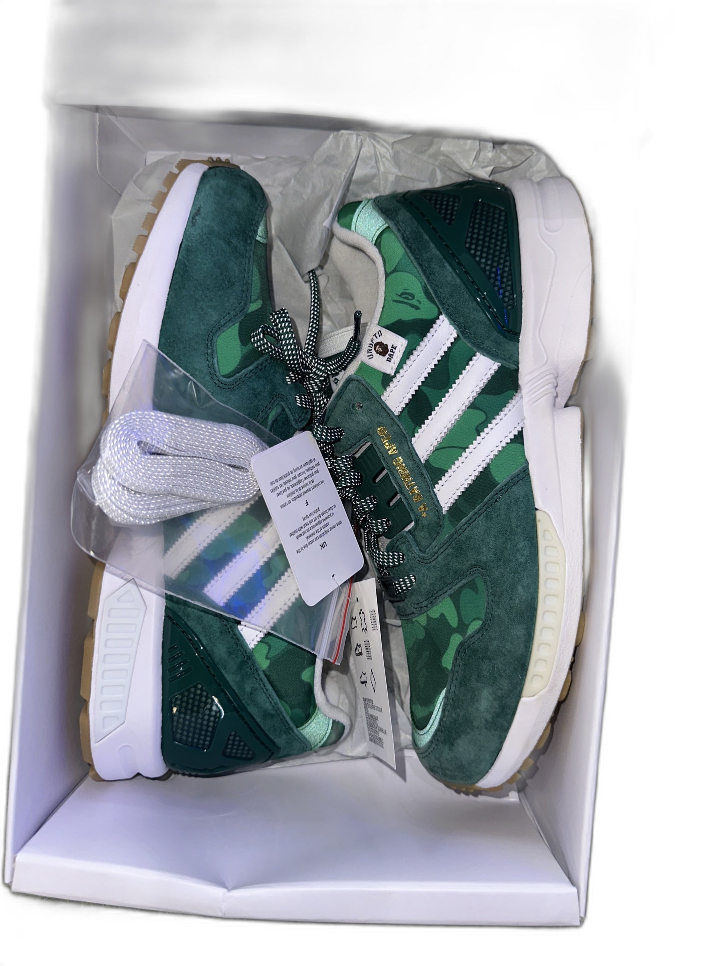 New Adidas Bape Zx-8000 Undefeated Green Size 9 Mens FY8851