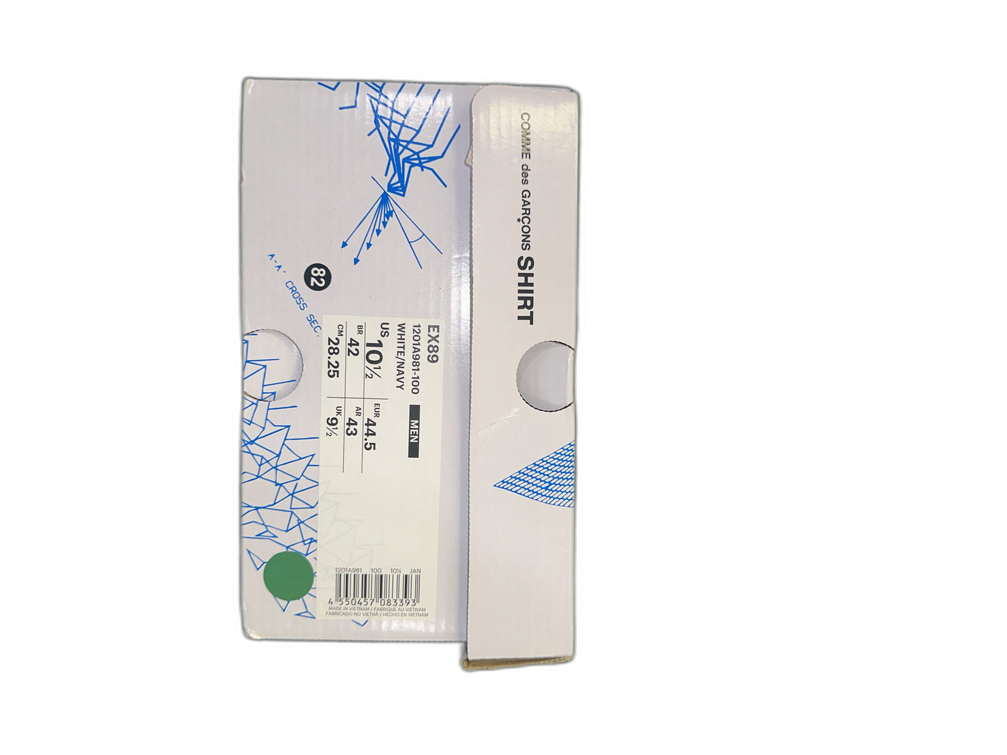 New Asics Comme Des Garcons Size 10.5 Mens 1201A981-100