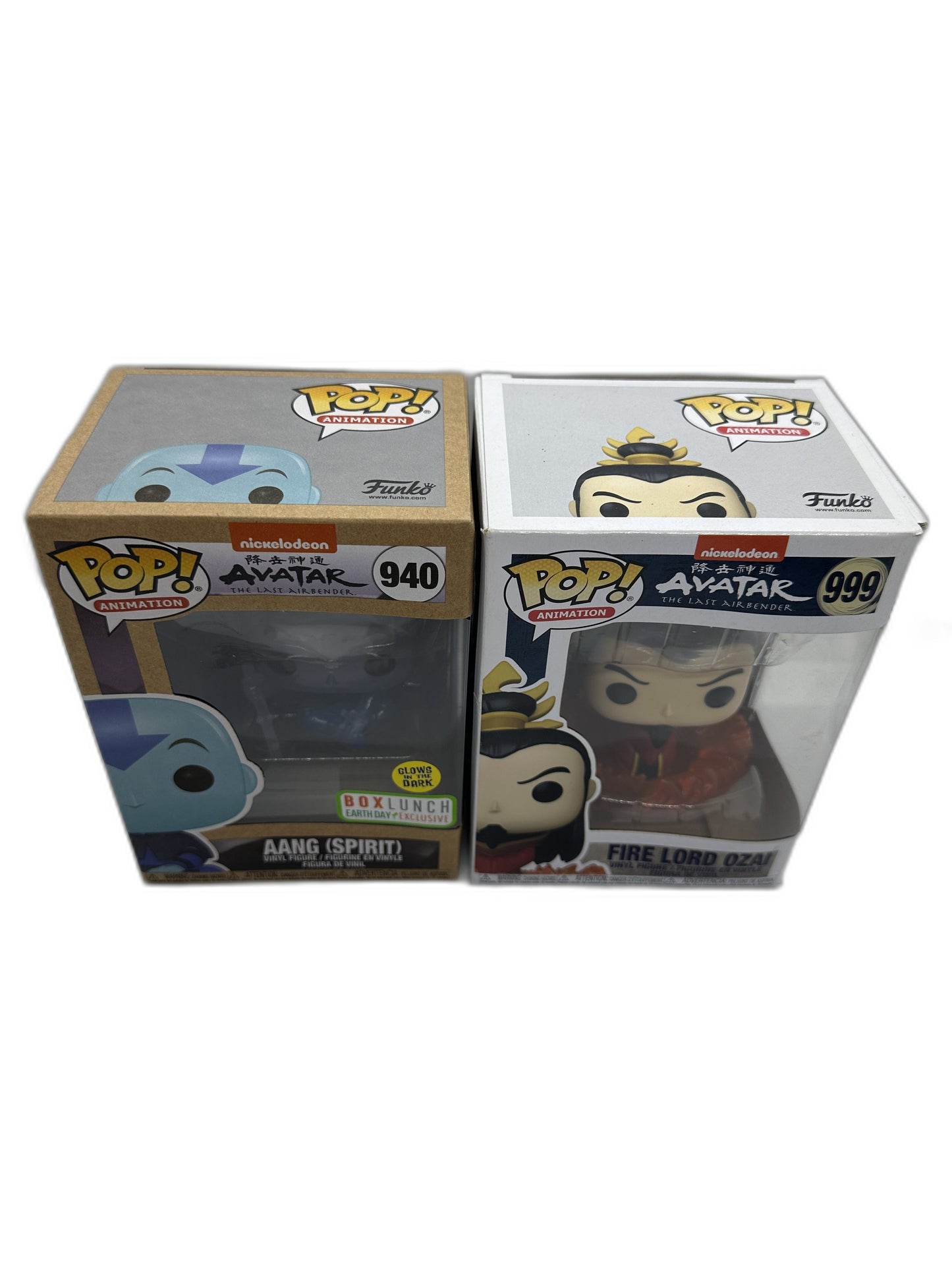 New Funko Pop Aang (Spirit) Glows In Dark + Fire Lord Ozai #940 #999