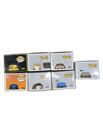 New Lot Of 7 Funko Pop Star Wars C3Po Han Boba Mandalorian Vader