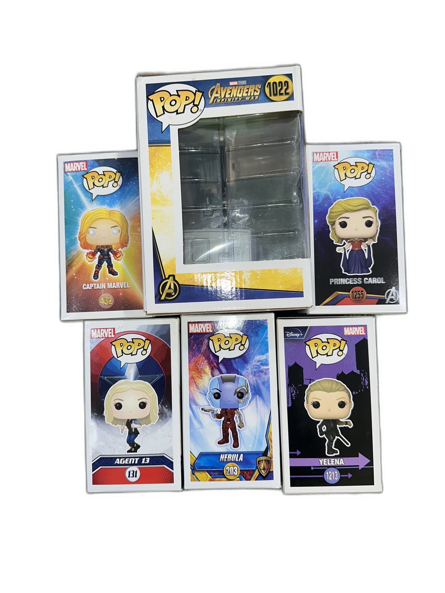 New Lot Of 6 Funko Pop Marvel Women #432 #1022 #1255 #131 #203 #1213