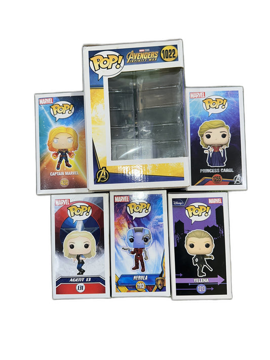 New Lot Of 6 Funko Pop Marvel Women #432 #1022 #1255 #131 #203 #1213