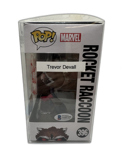 New Funko Pop Rocket Raccoon Autographed Trevor Devall #396
