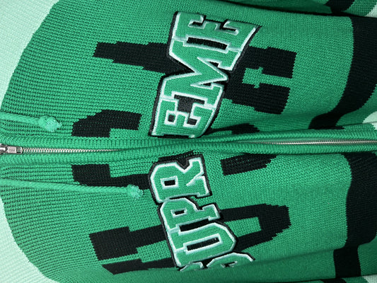 Supreme Green Usa Knitted Hoodie Size L Mens