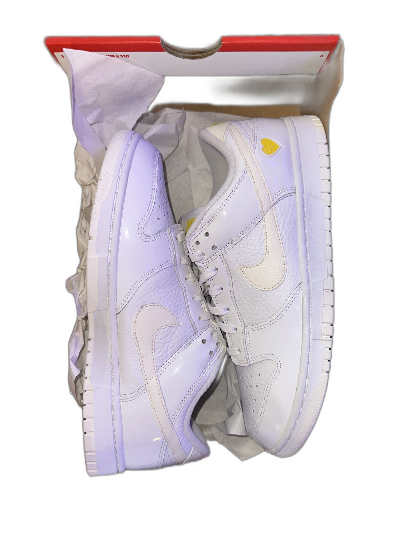 New Nike Dunk Low Valentines Day Yellow Heart Womens Size 9.5 FD0803100