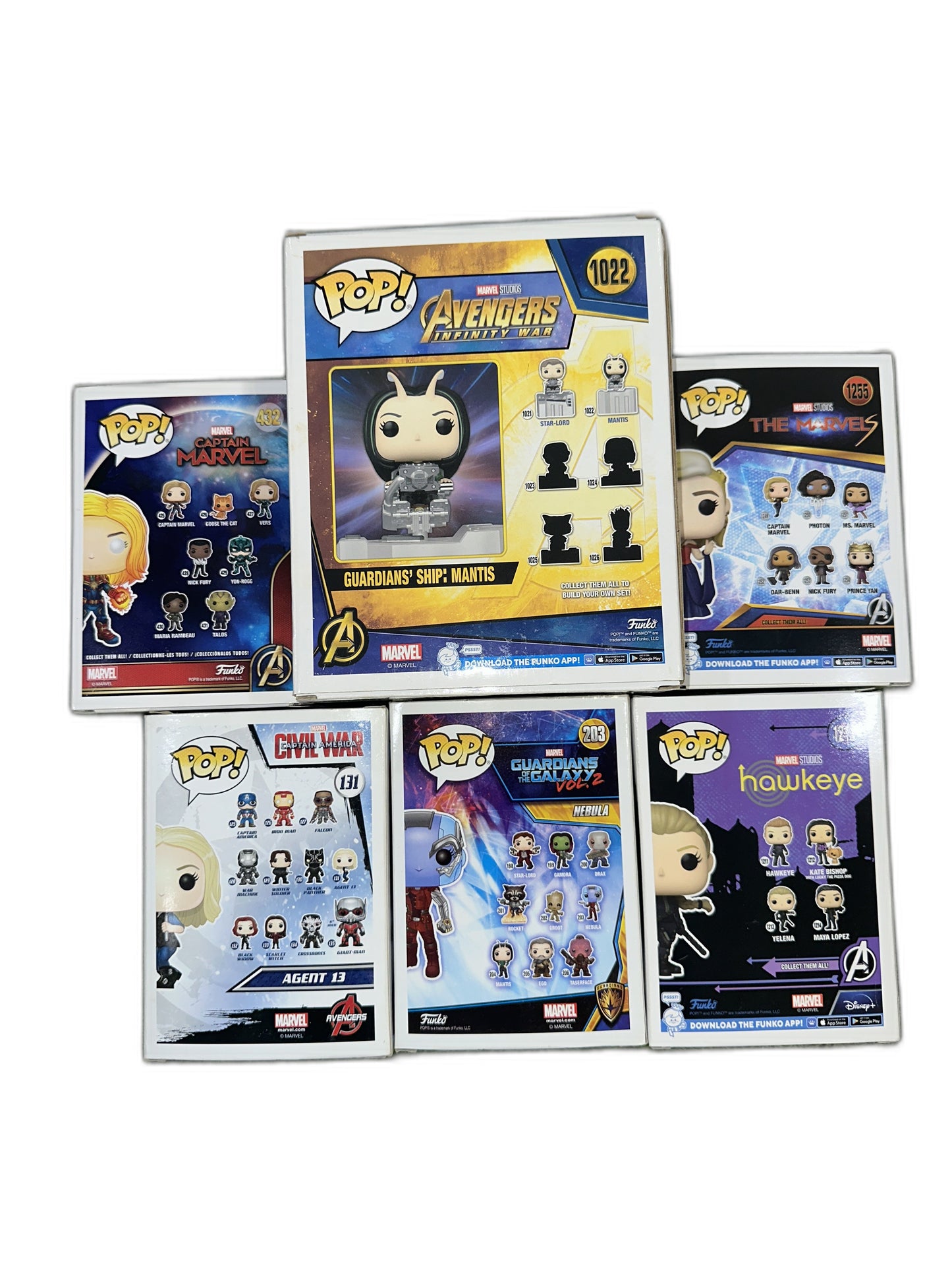 New Lot Of 6 Funko Pop Marvel Women #432 #1022 #1255 #131 #203 #1213