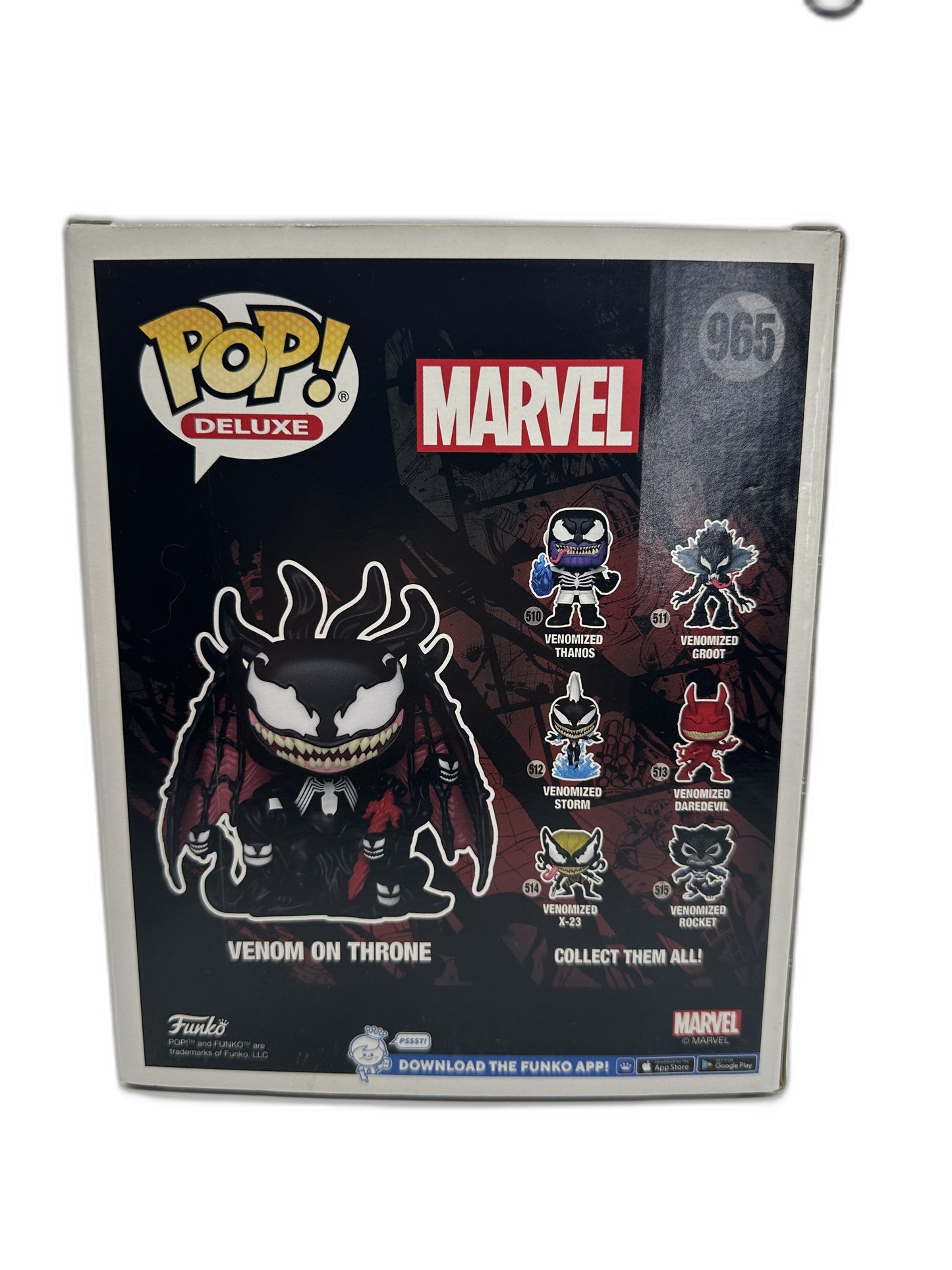 New Funko Pop Marvel Venom On Throne (Glows In Dark) #965