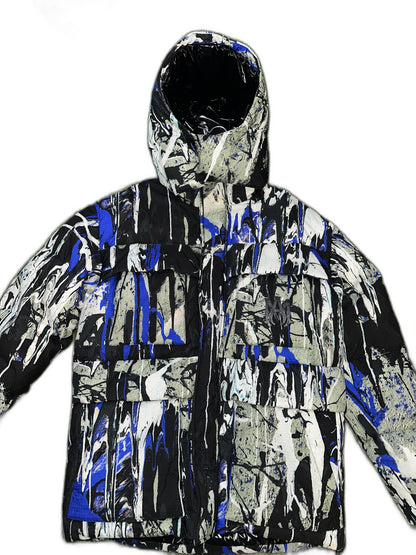 New Amiri Paint Splatter Puffer Size L Mens