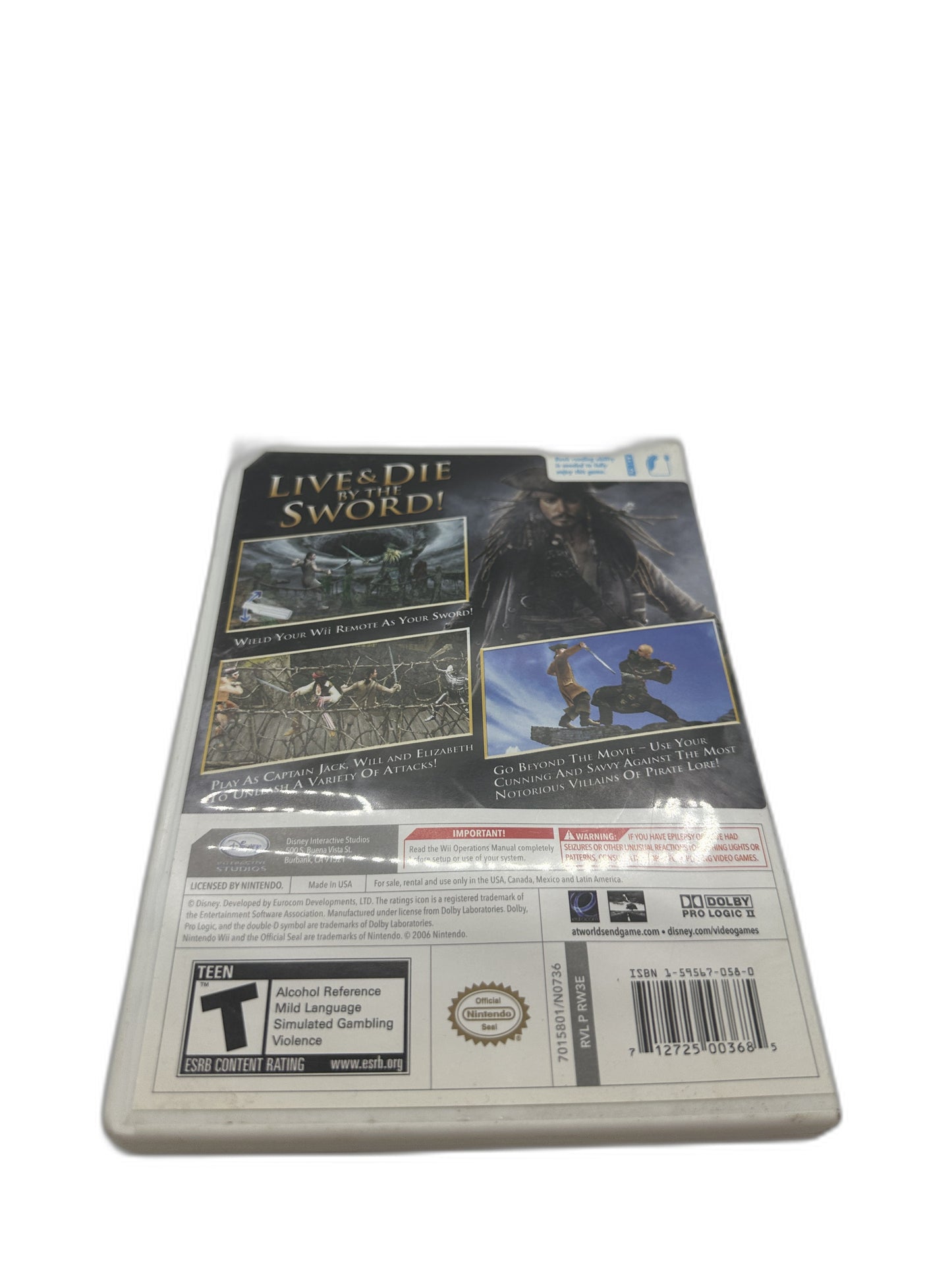 Nintendo Wii Pirates The Caribbean At Worlds End CIB Tested