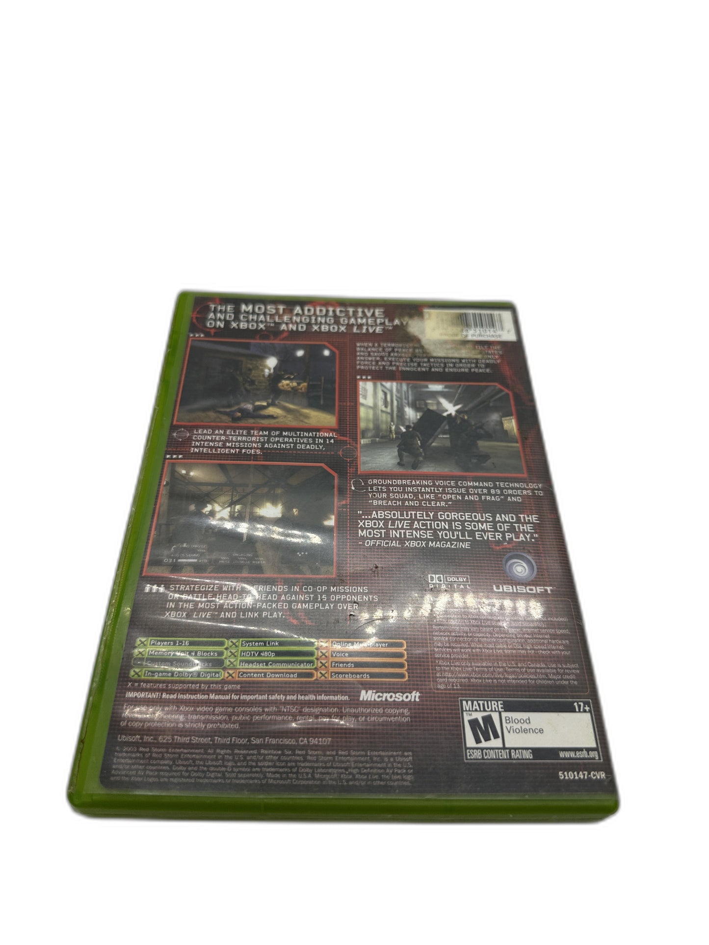 Microsoft Xbox Og Rainbow Six 3 CIB Tested