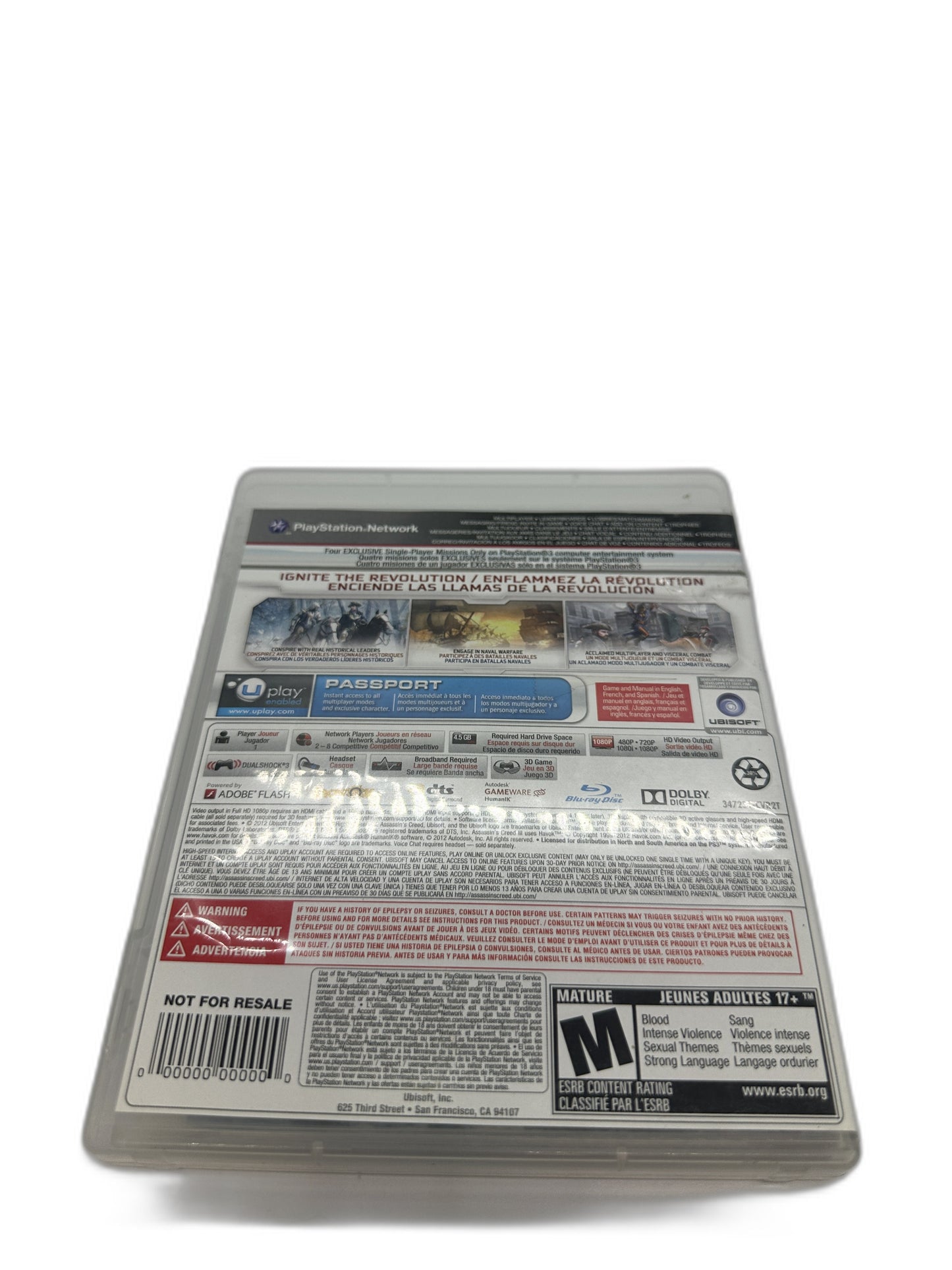 Sony PS3 Assassins Creed 3 CIB Tested