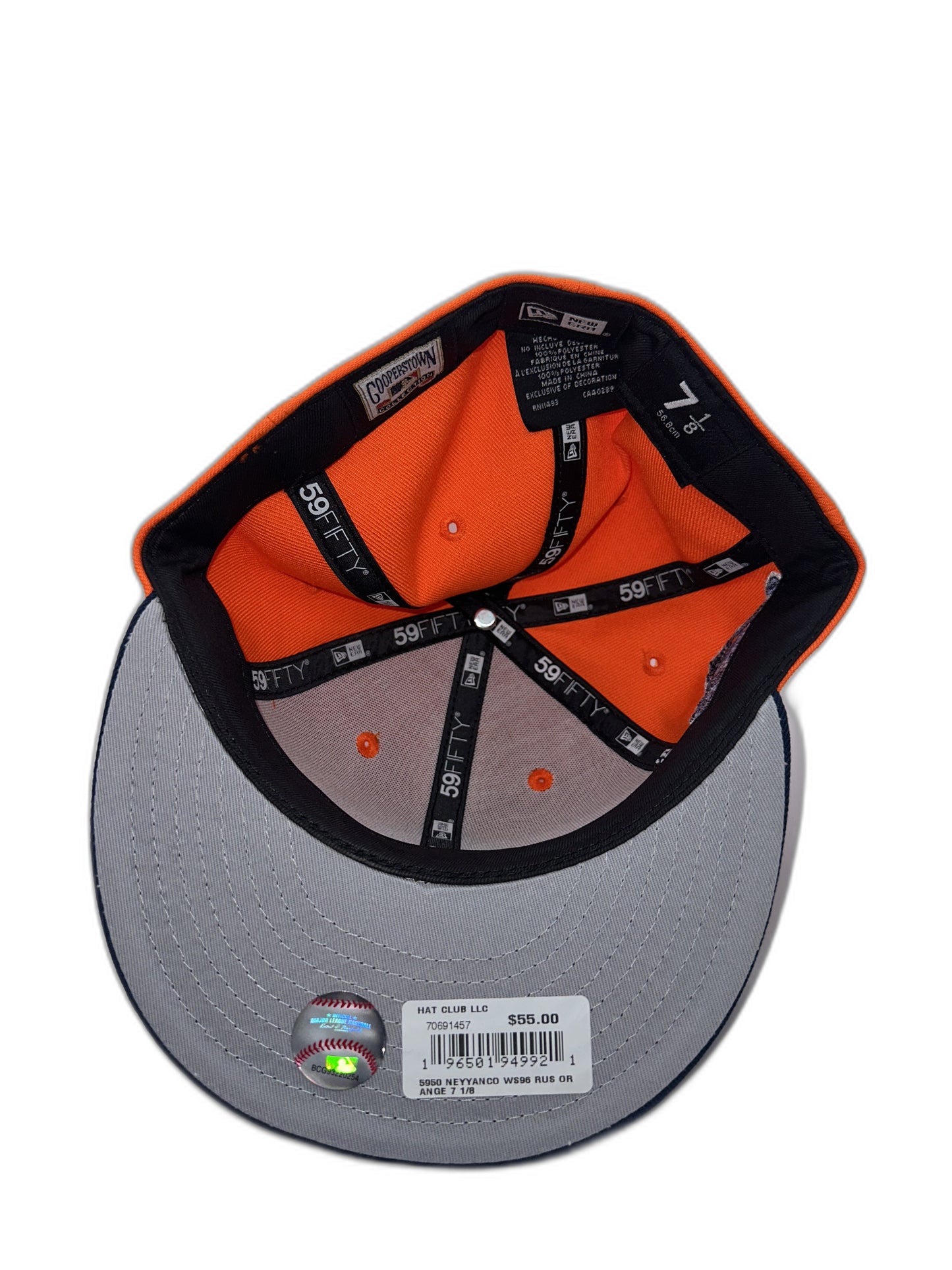 New Hat Club Orange Crush Ny Size 7 1/8