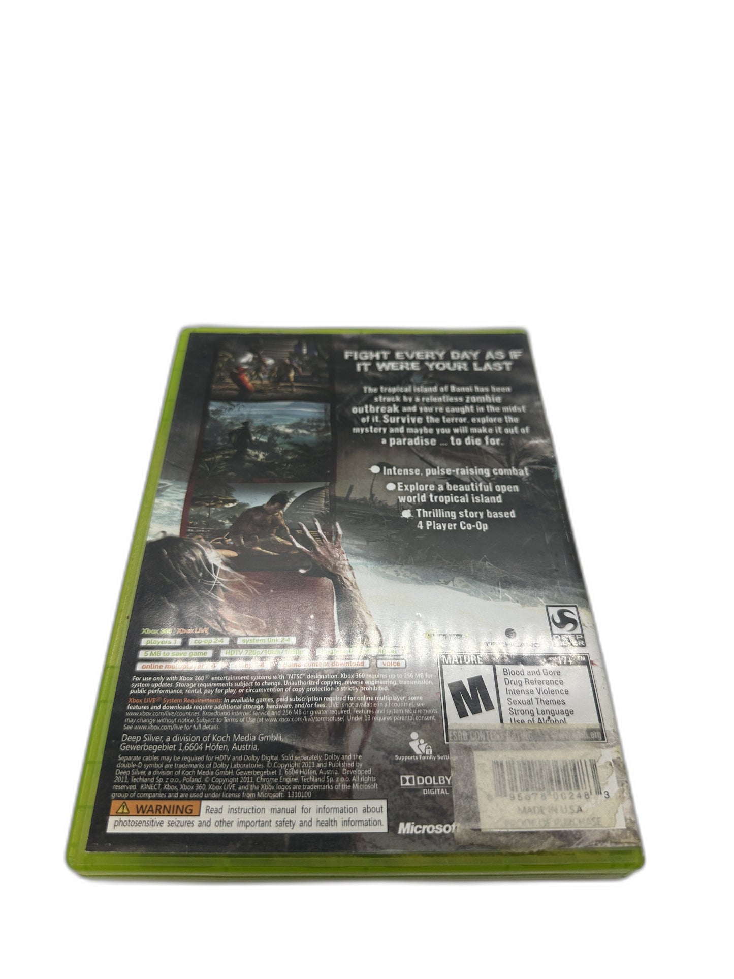 Microsoft Xbox 360 Dead Island CIB Tested