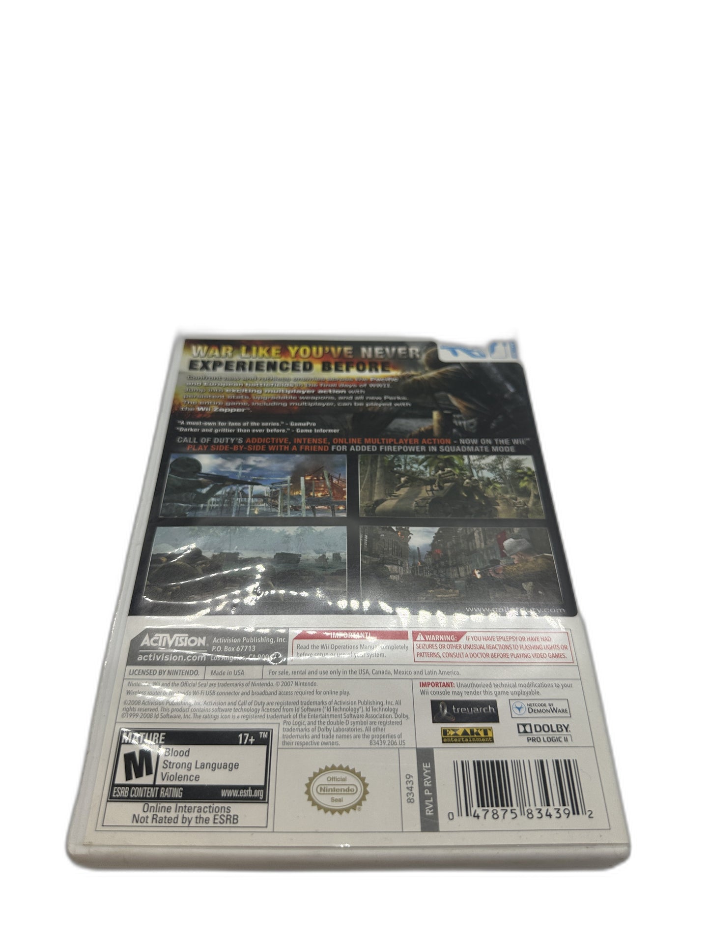 Nintendo Wii Cod Waw CIB Tested