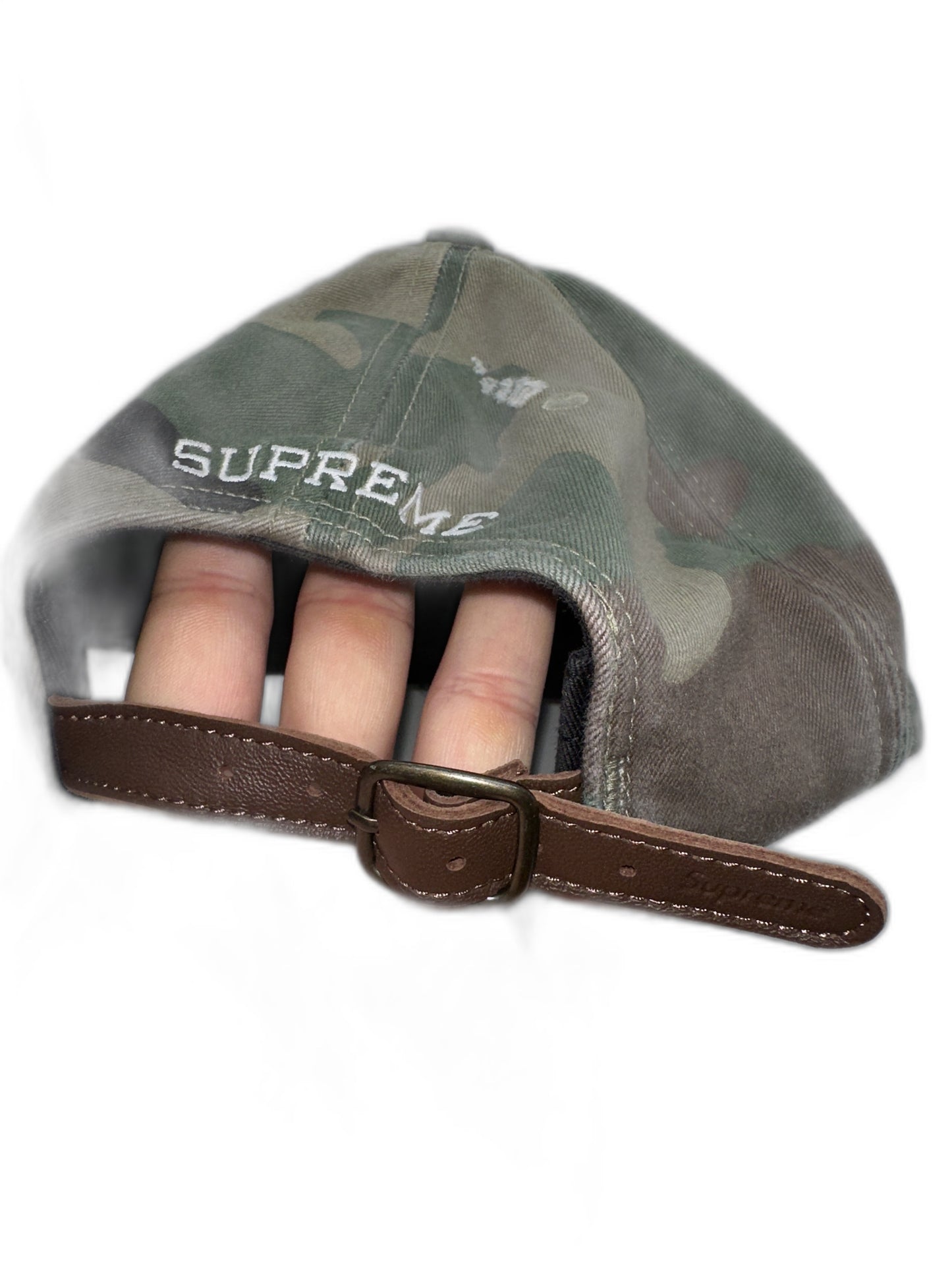 New Supreme Distressed Camo Script 6-Panel