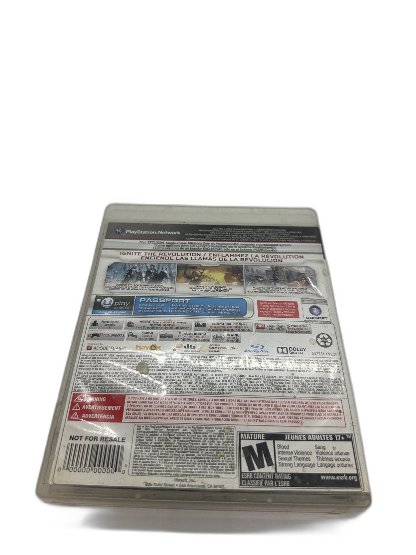Sony PS3 Assassins Creed 3 CIB Tested