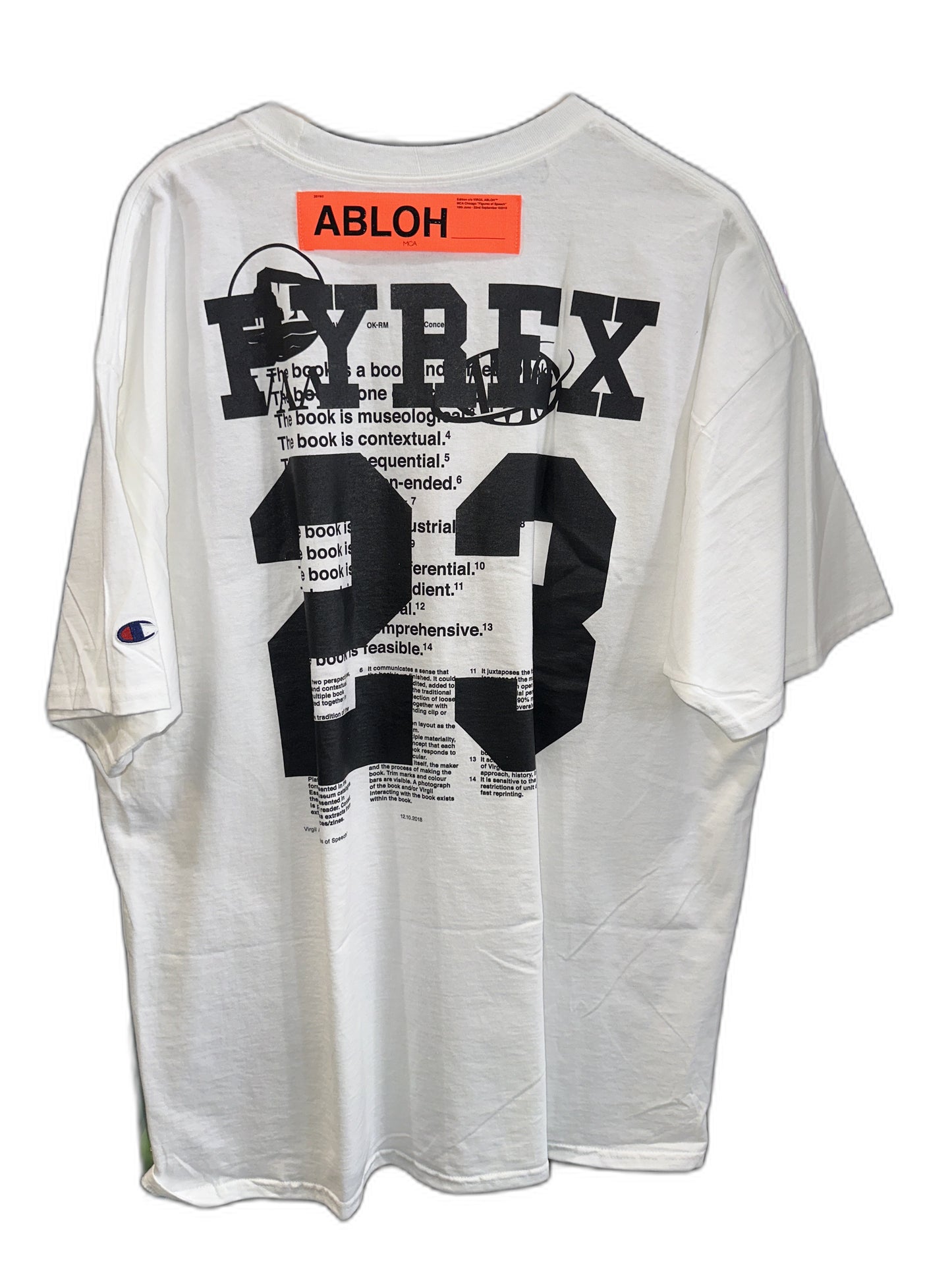 New Off White Virgil Abloh X Mca Figures Of Speech Pyrex Team T-Shirt Size Xxl