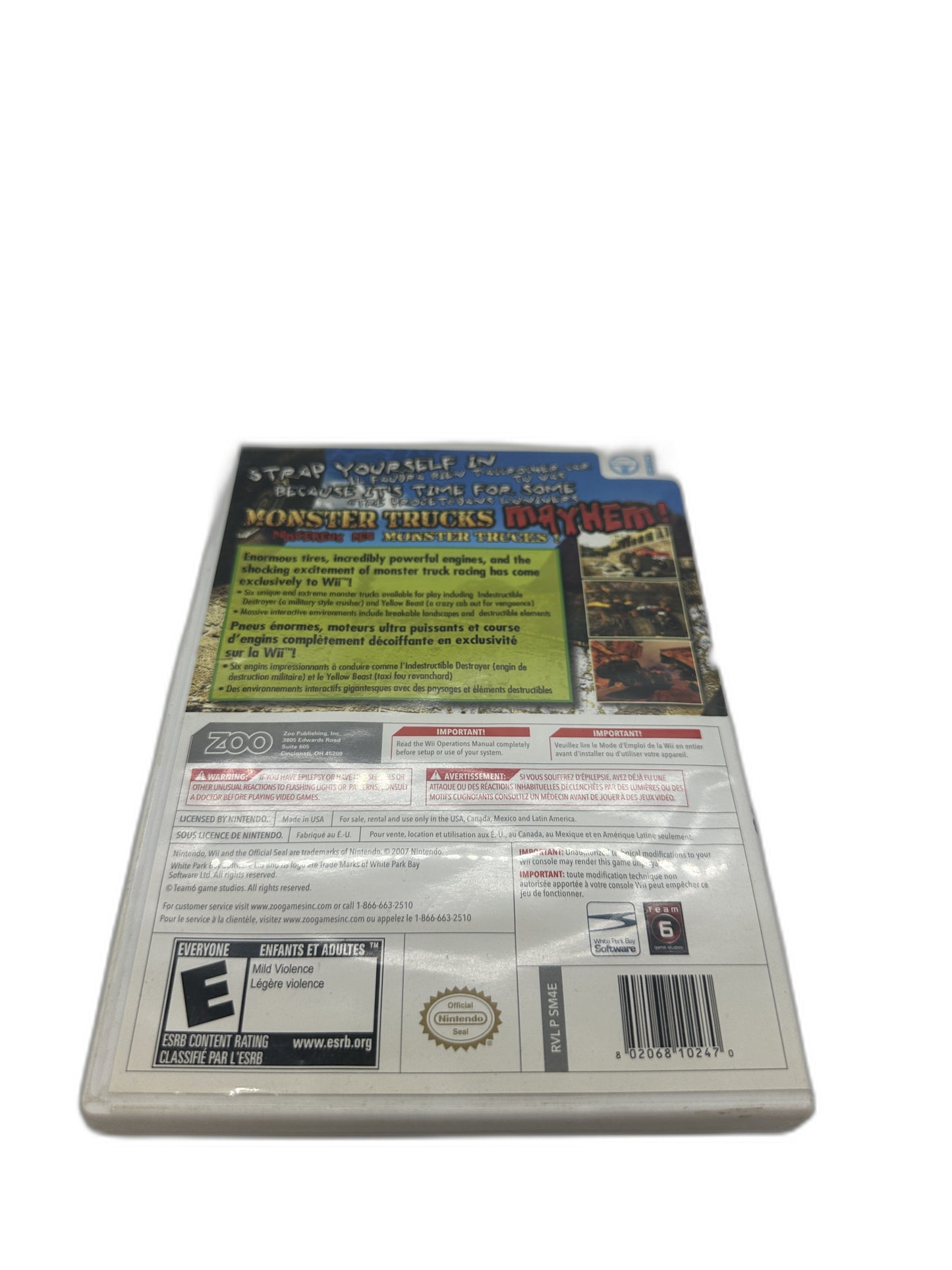 Nintendo Wii Monster Trucks Mayhem CIB Tested