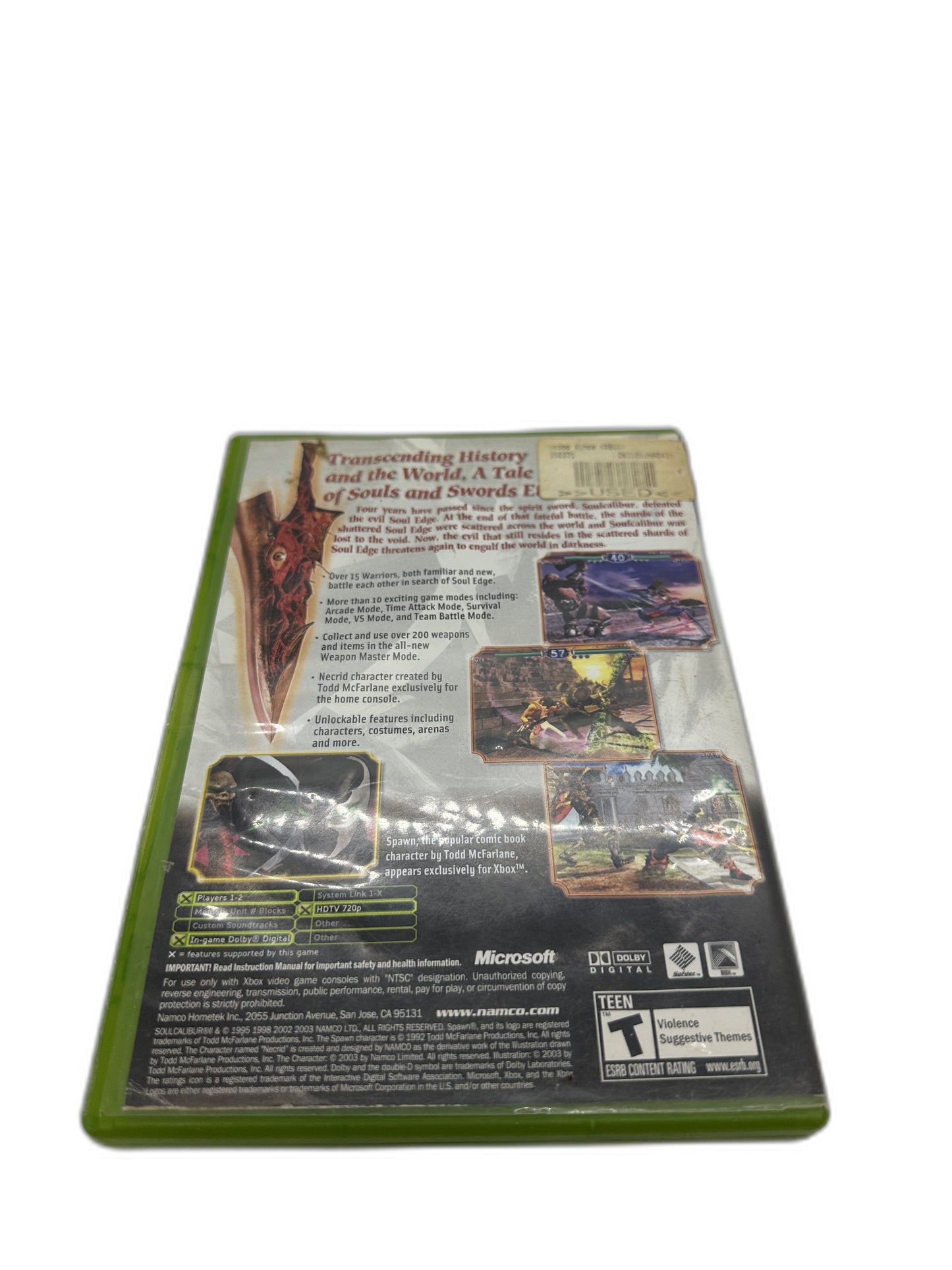 Microsoft Xbox Og Soul Caliber 2 Tested