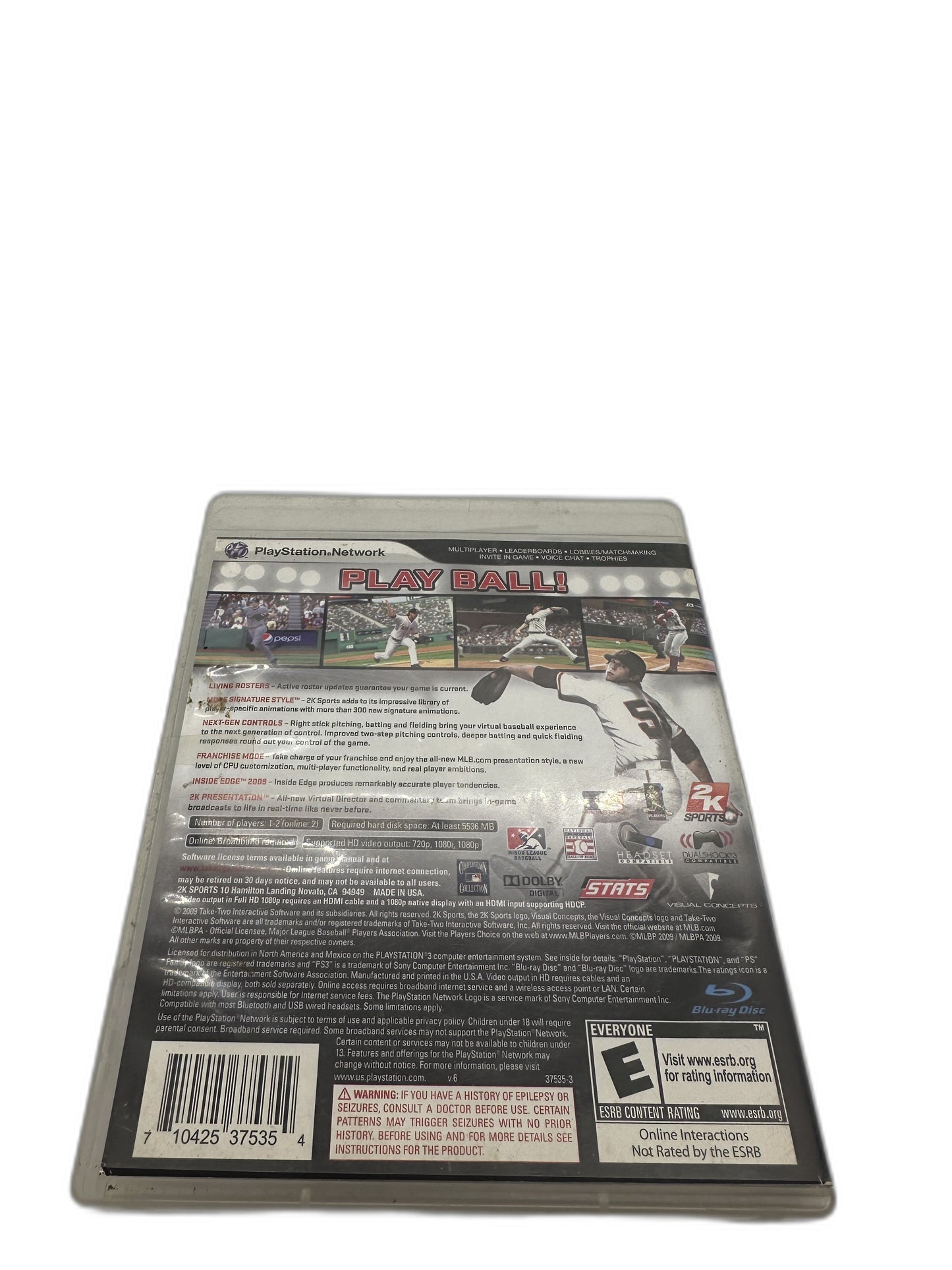 Sony PS3 Mlb 2K9 CIB Tested