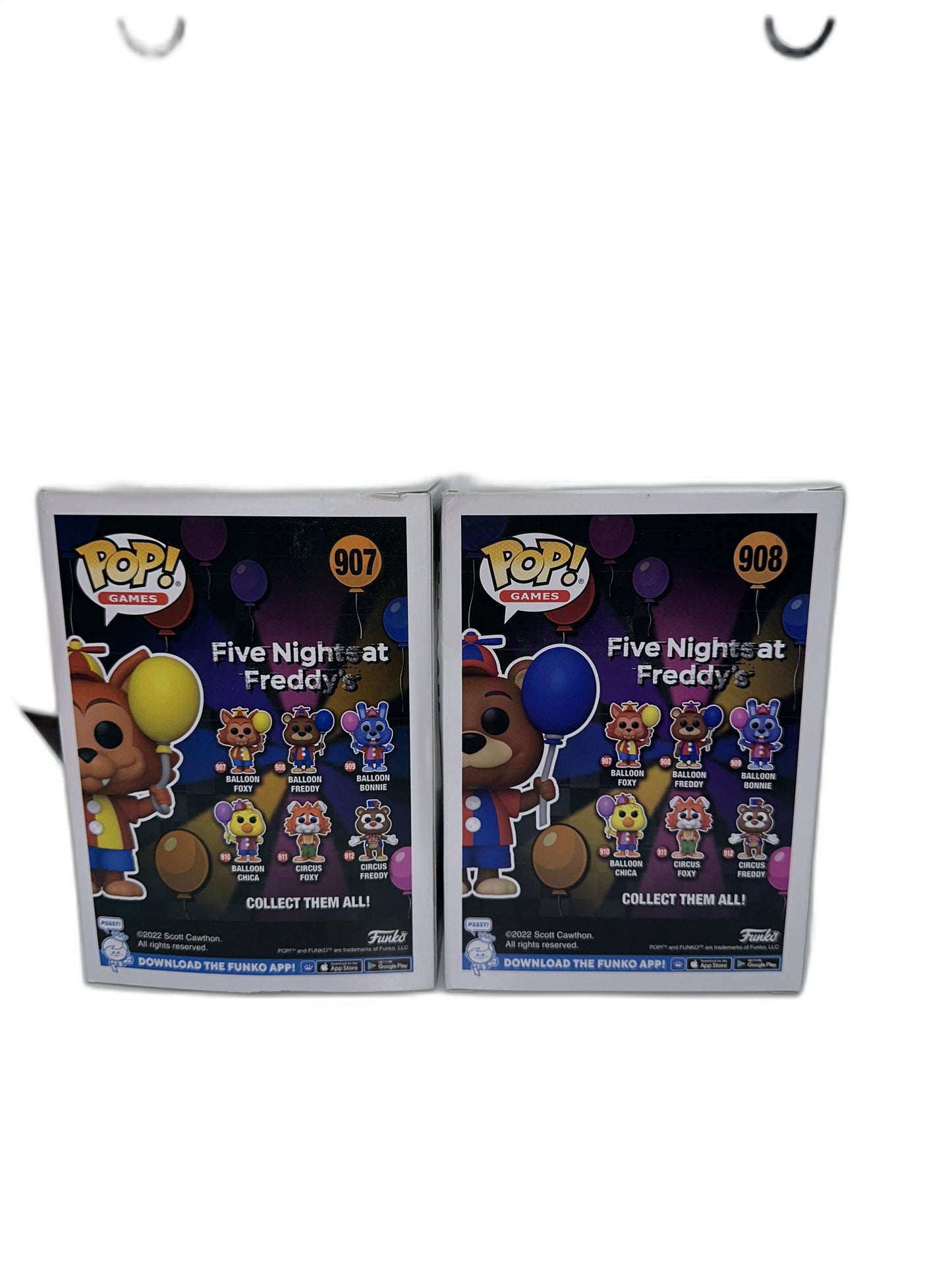 New Lot Of 2 Funko Pop Balloon Freddy + Foxy #908 #907