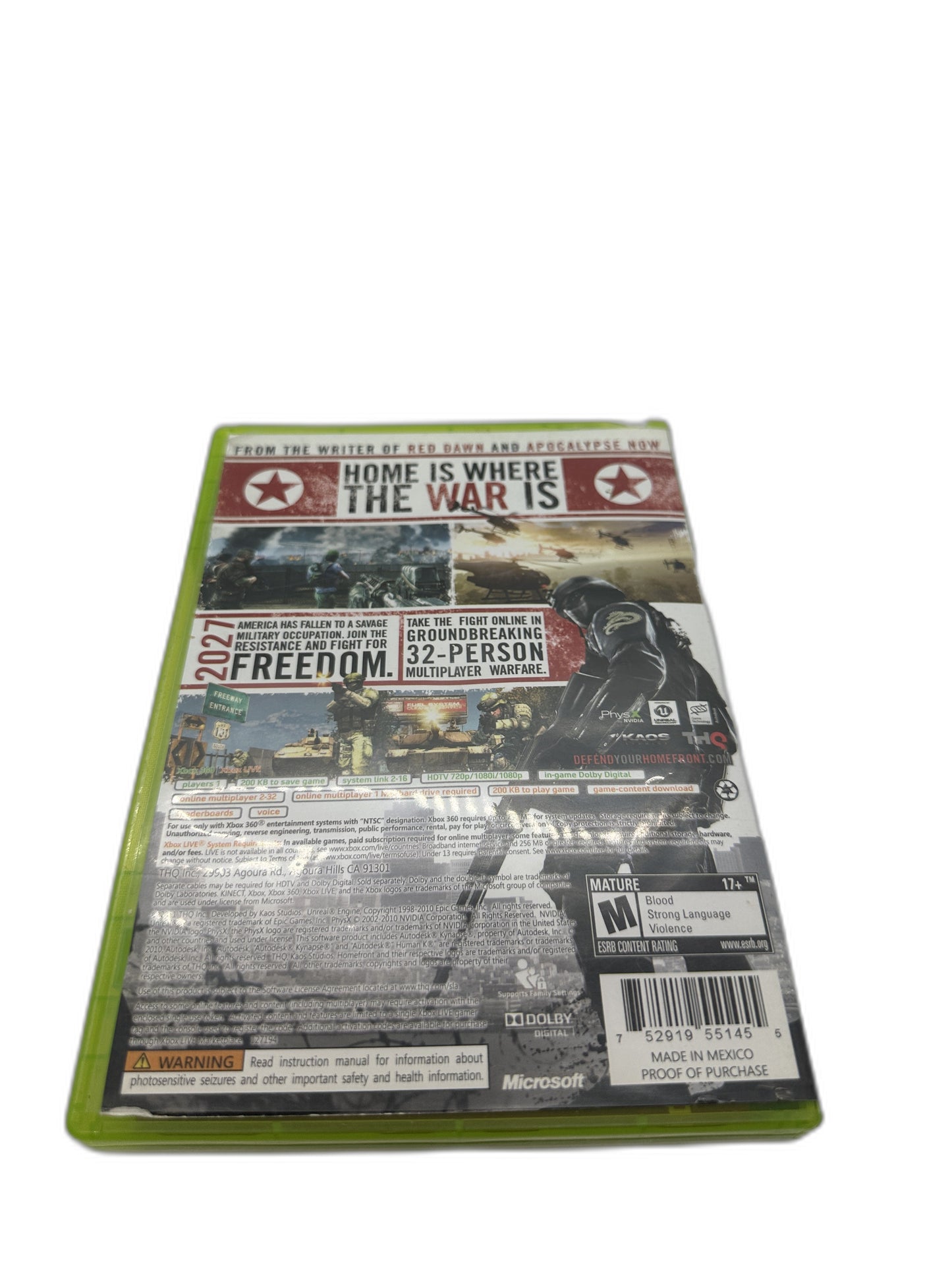 Microsoft Xbox 360 Homefront CIB Tested