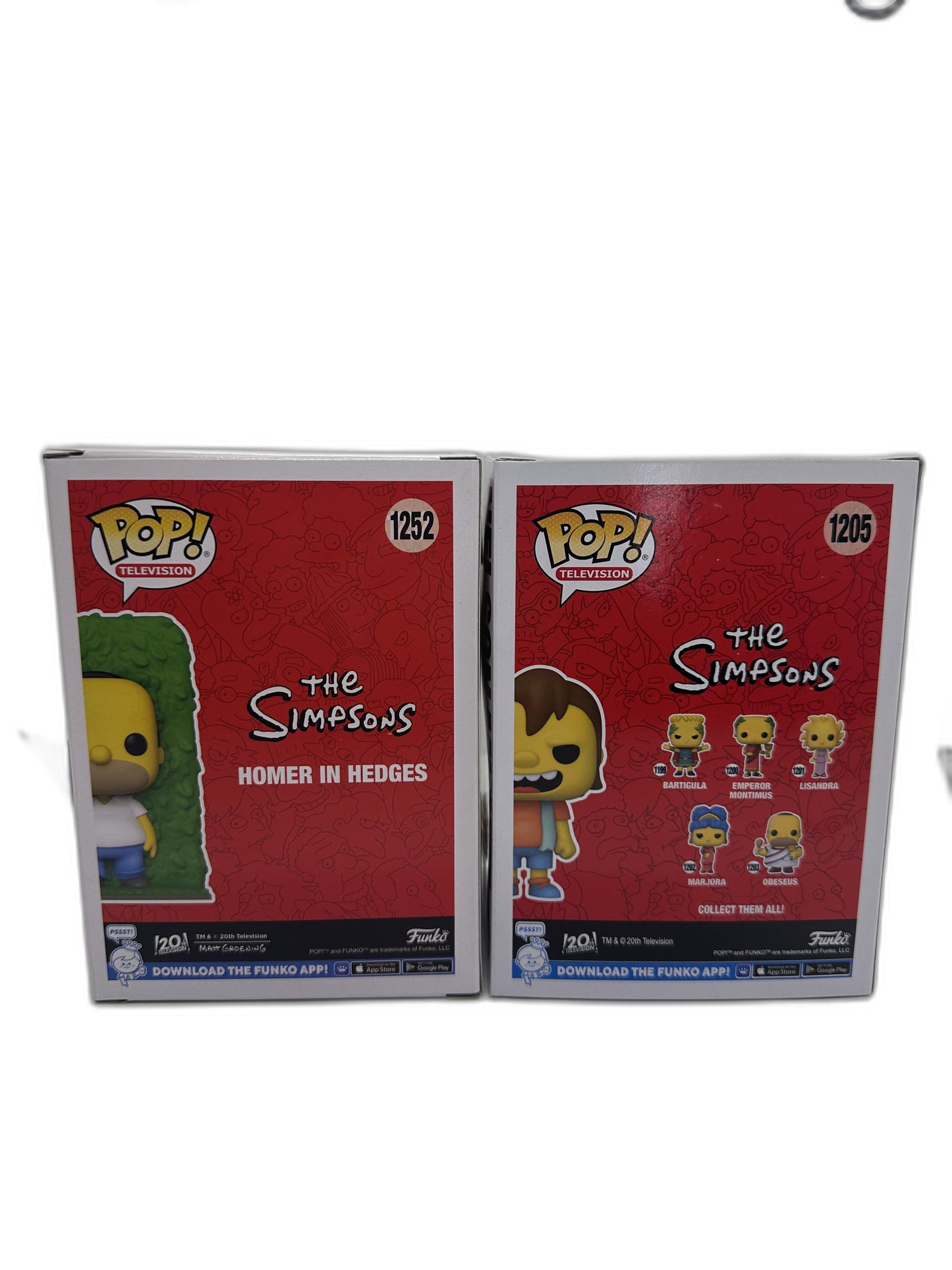 New Lot Of 2 Funko Pop Homer In Hedges + Nelson Muntz #1252 #1205