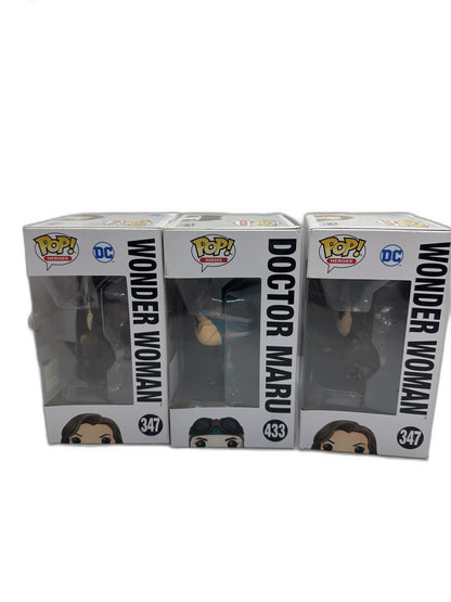 New Funko Pop Wonder Woman + Dr Maru Lot Of 3 Bundle #347 #433