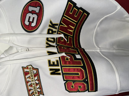 New Supreme Football Zip Up Hooded Sweatshirt (Fw25) Size L Mens