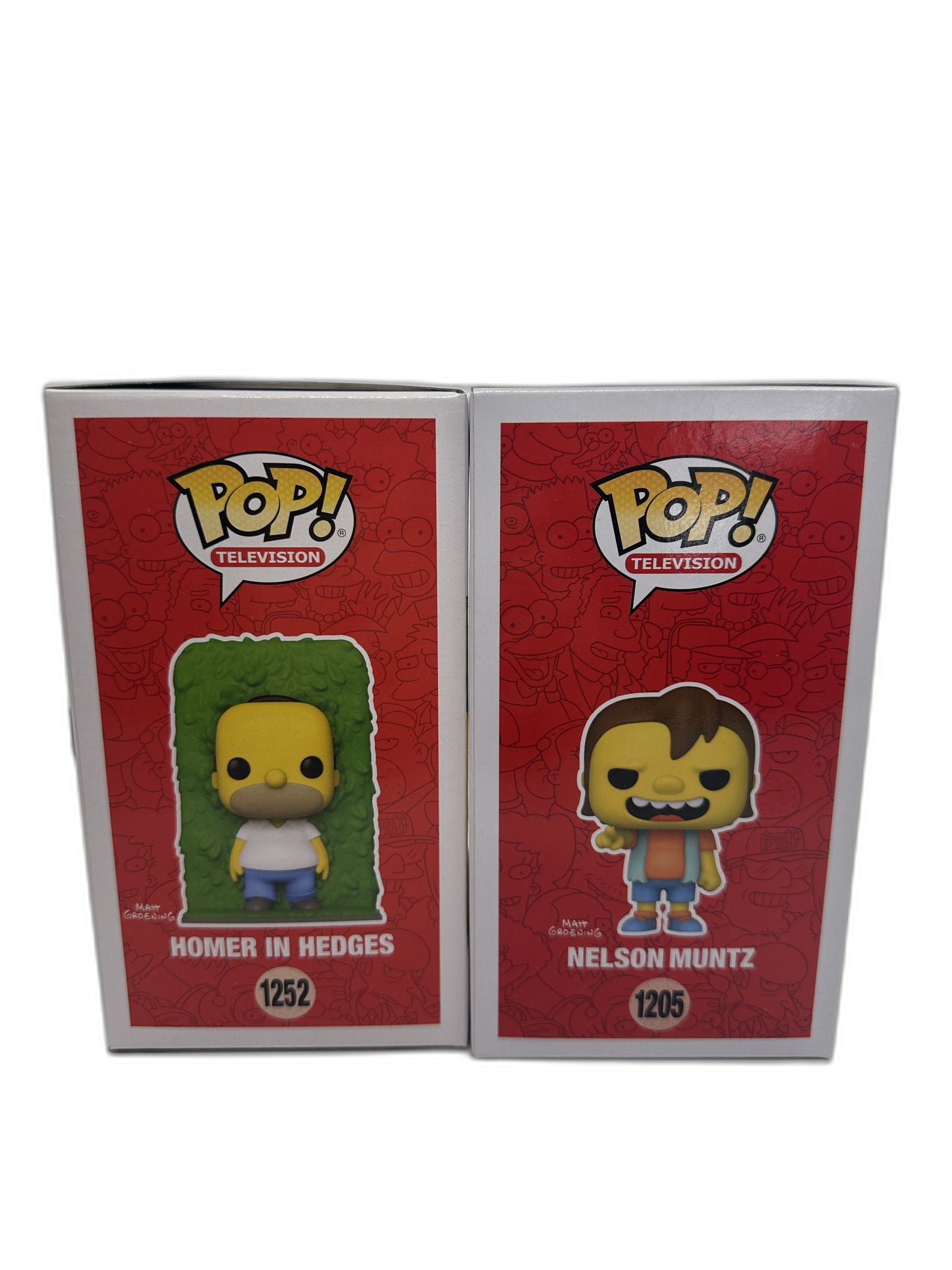New Lot Of 2 Funko Pop Homer In Hedges + Nelson Muntz #1252 #1205