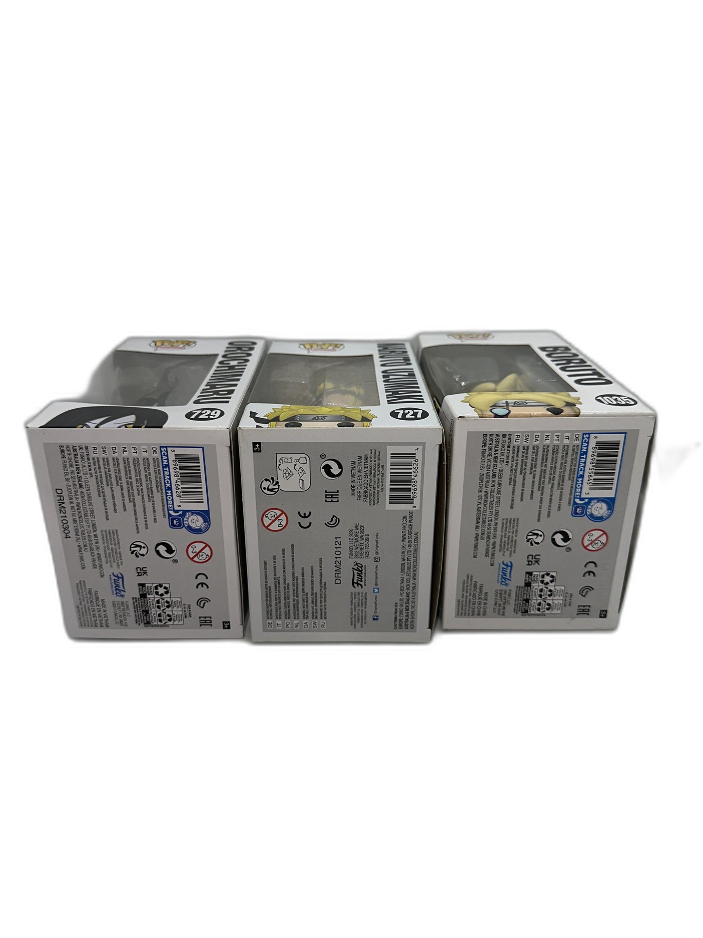 New Lot Of 3 Funko Pop Boruto (Glows In Dark) Naruto Uzumaki Orochimaru