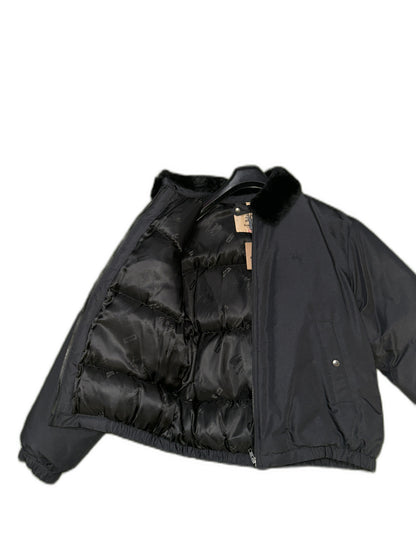 New Supreme Burberry X Shearling Collar Down Puffer Jacket Size M Mens