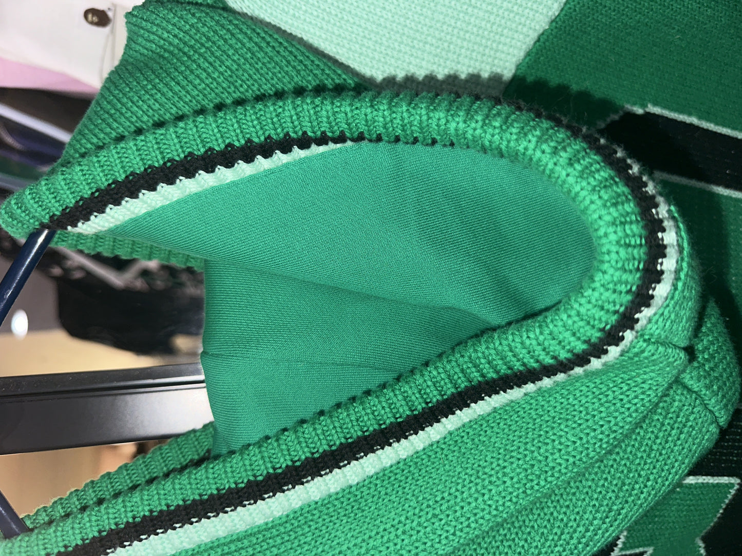 Supreme Green Usa Knitted Hoodie Size L Mens